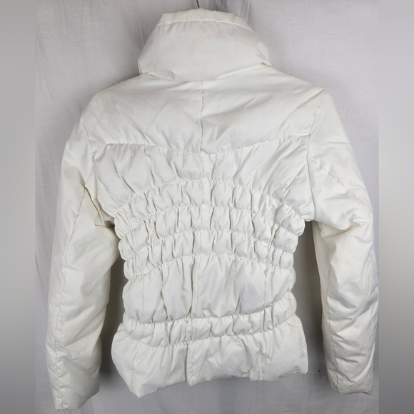 Nine West Women's Long Sleeve Ivory Puffer Coat Sz M - Picture 4 of 9